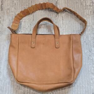 Parker Clay Leather Shoulder Top Handle Bag Purse Zip Tan Ethiopia Boho Western
